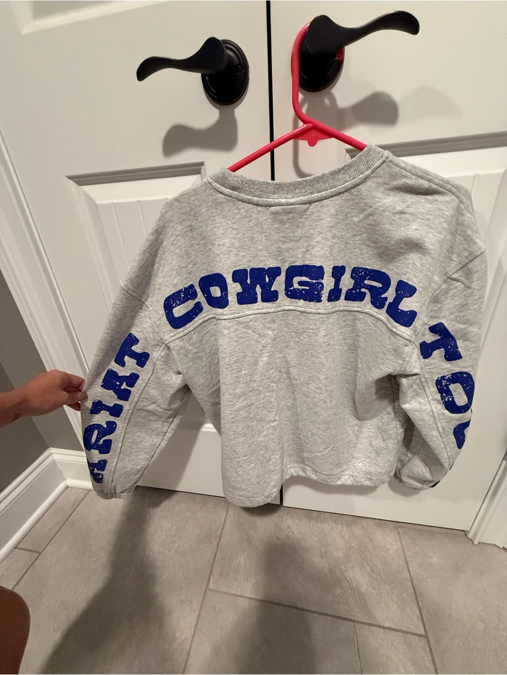 Ariat Gray Sweatshirt with Blue 'Cowgirl' Graphic